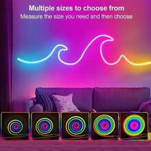 5M Bluetooth LED Neon Light Strip, Supports App & Remote Control, RGB LED Neon Lights, Flexible Light Strip, Suitable For Home Decor, LED Lights, Wall Decor Lights, TV Backlight, Night Light, Fairy Lights, LED Lamps, Decorative Lights, Etc.