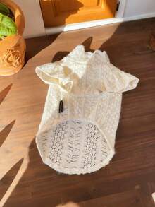 Soft Breathable Pet Base Layer - French Lace Design Dog Cat Sweatshirt, Stylish Lightweight Home Clothing For Small Medium Dogs Cats (Fall Winter)