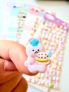 Pegatinas de espuma 3D - Comida de dibujos animados y personajes lindos, sushi, conejo, pegatinas decorativas mini para fundas de teléfono, diarios, scrapbooking - Multicolor - Ver 5