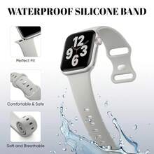 Soft Silicone Sport Band Compatible For Watch Bands Women Men, Waterproof  Strap Fits 38mm 40mm 41mm 42mm 44mm 45mm 46mm 49mm Watch Ultra 3/2/1 And Series 11/10/9/8/7/6/5/4/3/SE,42mm(Series321)/44mm/45mm/46mm/49mm,Rockash - 岩灰 - 查看 3