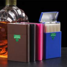 1个新款创意时尚加长超薄香烟盒，带滑动盖，轻便塑料香烟收纳盒，防潮，抗压，多种颜色可选 - 彩色 - 查看 3