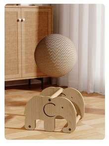 1个猫玩具立式猫抓球，剑麻猫抓板，耐用不掉毛自娱自乐猫抓柱 - 彩色 - 查看 3