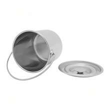 6L Ice Can Pail Bucket Ice Bucket Stainless Steel Kitchen Storage Keg With Lid, Suitable For Kitchen, Industry, Catering, Home Use - Silver - View 5