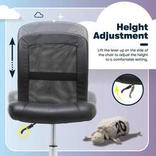 Essentials Ergonomic Armless LowBack Computer Swivel Task Chair, Faux Leather and Mesh, Black - Tarea Negra - Ver 7