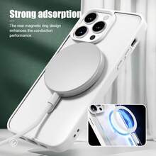 1pc Hadaasi Official Genuine White Magnetic Acrylic Hard Crystal Clear Anti-Yellowing Heat Dissipation Shockproof MagSafe Compatible Phone Case Compatible With Apple 17e/17Pro/17ProMax/Air/17/16Pro/16ProMax/16Plus/16/16E/SE4/15Pro/15ProMax/15Plus/15/14Pro/14ProMax/14Plus/14/13Pro/13ProMax/13/12Pro/12ProMax/12/11ProMax/11/11Pro - White - View 5