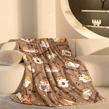1件仓鼠图案绒毯，柔软保暖舒适的法兰绒毯，适用于沙发、床、汽车、办公室、露营，四季皆宜的礼物 - 彩色 - 查看 5