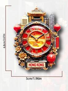 香港澳门3D磁性冰箱贴，1个，旅行纪念品，家居装饰 - 彩色 - 查看 17