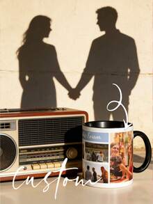 可定制11盎司陶瓷咖啡杯，可印制您的照片、文字和标志，节日纪念杯，高品质可重复使用，是办公室、家庭、父亲节、情人节、生日、订婚、婚礼、毕业典礼的理想礼物（单面/双面），情人节最佳选择 - 彩色 - 查看 10