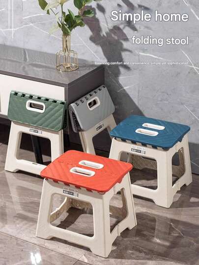1pc Foldable Step Stool, Shower Bench - Suitable For Shaving Legs In Shower, Foldable Shower Stool, Small Shower Seat, Waterproof Plastic Corner Shower Foot Rest, Pedicure Stand, Suitable For All Ages, Home Use