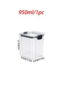 1 pieza/Set Recipiente hermético para almacenamiento de alimentos, de gran capacidad con tapa, adecuado para el almacenamiento de productos secos, se puede usar en la cocina, despensa o refrigerador para almacenar granos, arroz, pasta, té, nueces y café, etc. Utensilios de cocina, preparación de comidas, accesorios de cocina, organización del refrigerador. - Multicolor - Ver 16