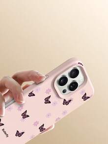 1个蝴蝶花朵图案液态硅胶防震手机壳，适合作为节日礼物，兼容苹果iPhone Xs/Xs Max/Xr/11/12/13/14/15/16 Pro/Pro Max/14/15/16 Plus/17，男女通用 - 彩色 - 查看 5