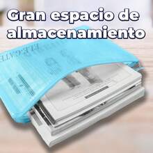 Carpeta Organizadora Trasparente Tamaño A4 Impermeable Cierr - Azul - Ver 7