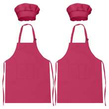 2pcs/Set Kids Apron And Chef Hat Set, Boys & Girls Apron With 2 Pockets, Adjustable, Children's Painting Apron, Suitable For Cooking, Classroom, Baking, Painting, Crafts, BBQ, DIY, Party, Ages 6-13 - Multicolor - View 15