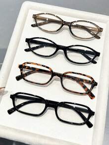 4pcs Women's Cute Small Oval Fashion Glasses, Multi-Color Matching, For Writing, Reading, Office, School, Outfit Coordination, Daily Use - trắng - Xem 12