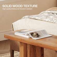 LITTLE TREE 63" Solid Wood Bench, Farmhouse Entryway Bench, Extra Long Bench Seat For End Of Bed, Dining Room, Living Room, Foyer, Entryway, Bedroom - màu nâu - Xem 5