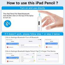 1pc High Precision Capacitive Stylus Pen, Compatible With 2018-2025 IPad 6/7/8/9/10, Mini 5/6, Air3/4/5, Pro 11/12, With Palm Rejection & Tilt Sensitivity Function - White - View 6