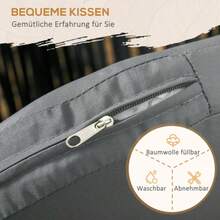 Outsunny Garden Chairs, Set Of 2 With Cushions, Maximum Load 120 Kg, Bohemian Style Curved Seat, Metal Frame 57 X 60 X 71 Cm, Black - Black - View 5