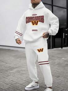 Washi-Ngton Commanders Casual Hoodie Jogging Sweatpants Tracksuit Set, Football Team Men's Tracksuit Set, Men's Game Day Hoodie Set - 彩色 - 查看 2