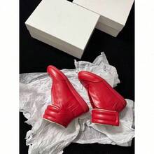 2026 Fashionable European And American Women's Sneakers, Low-Tops, Fashionable Black And White Red Shoes, Casual White Boots, Classic, Versatile Men's Shoes Made Of Genuine Leather, Flat, Casual Retro-Style Sports Shoes, New German Training Shoes - 紅色高幫 - 查看 6