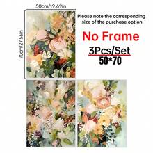3pcs Soft-Toned Wildflower Print Paintings, Bohemian Plant Wall Paintings, Retro Floral Home Decoration, Frameless Modern Abstract Gallery Art, Wall Decoration, Canvas Paintings, Suitable For Living Room, Bedroom, Kitchen, Home Office, Cafe, Bar, Dormitory, Corridor, Room Decoration - Green - View 13