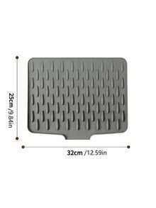 Silicone Dish Drying Mat With Drainage Design, Heat Resistant And Easy To Clean, Suitable For Countertop, Sink And Refrigerator, Available In 2 Styles, Keeps Kitchen Dry, Perfect Christmas Or Halloween Gift - Multicolor - View 10