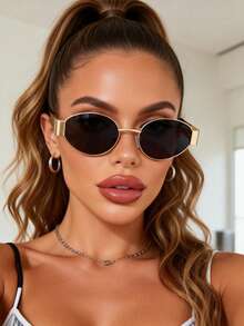 1pc Gold Frame Gray Piece