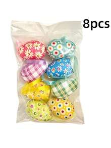 24个装饰复活节彩蛋，优雅塑料悬挂饰品，非常适合春季篮子装饰，不含羽毛，适合复活节派对，无需用电。 - 彩色 - 查看 14