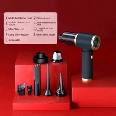 7-In-1 Portable Wireless Vacuum Cleaner With Blowing Function, Strong Suction, Suitable For Home, Office And Pet Hair Cleaning, Travel Essential, Comes With Multiple Accessories