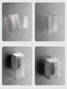 2个/1个浴室防水壁挂式纸巾盒，透明PET材质波浪纹纸巾架，适用于厨房、客厅、浴室 - 彩色 - 查看 9