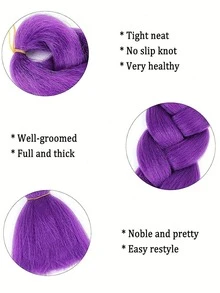 Lumi Braided Wig, Hunter Demon Wig, Pre-Braided Purple Braided Synthetic Wig, Suitable For Braiding, Cosplay, Christmas Costumes, Role-Playing Games, Holiday Parties, Christmas, New Year, Anime Cosplay, Party Outfits - Multicolor - View 7