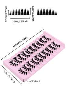 10 أزواج من رموش عيون القطة الأنمي الزائفة، تشمل فرشاة الرموش والمطبق، رموش أنمي كورية طبيعية، رموش أنمي يابانية سميكة، رموش مغناطيسية زائفة، عناقيد رموش زائفة - نصف رموش - مشاهدة 11