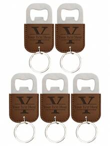 Customized Leather Keychain, Leather Bottle Opener Keyring 2-In-1, Engraved Name Car Key Chain Bag Charm, Wedding Party Favors, Birthday Gift - Coffee Brown - View 26