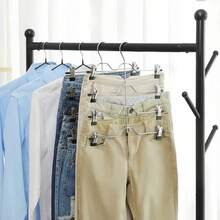 1/3pcs Multi-Layer Adjustable Clip Hanger, Standard 1-Layer, 1-Layer With Hook, Upgraded 4-Layer, 3 Options, Stainless Steel Material, Foldable Drying Rack Saves Space, Adjustable Clips Fit For Jeans, Towels, Skirts, Pants, Ties, Socks - Multicolor - View 2