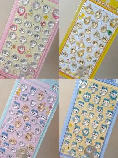 1pc Anime Cartoon Sticker, Cute Animal Kitten Sticker, Reusable Waterproof Sticker, DIY Craft Sticker, Suitable For DIY Phone Cases, DIY Sticker Notebooks, DIY Crafts, Laptops, Gift Packaging, Party Decoration, Perfect Holiday Gift, Gifts For Fans And Friends(Random Style)