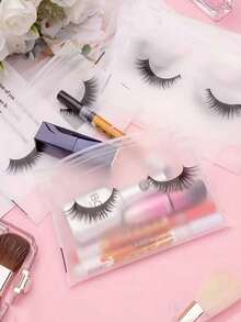 10pcs/30pcs Eyelash Care Bags, Eyelash Packaging Bags, Cosmetic Original Design Bags, Suitable For Vanity Accessory Storage, Jewelry Storage Box, Cosmetic Storage Box, Perfume Storage Box, Cosmetic Bag, Small Eyelash Zipper Case, Travel Care Accessories, Organized Makeup Bag, Travel Essentials. - Multicolor - View 2