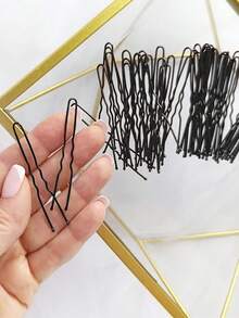 50 Stück/Packung Schwarze U-förmige Haarspangen für Frauen, Haarnadeln für Fotostudio Haarstyling, Haarspangen Accessoires, Haarstyling Werkzeuge, für lockiges Haar von Frauen, Haarsachen, Herbst, Frauen, Haarsachen, Geschenke, Reisen, Geschenke für Frauen, Haarsachen, für Frauen, Weihnachtsgeschenke für Frauen, Weihnachten, Geschenke für Frauen, für Erwachsene, für Erwachsene, Haarsachen, Damenaccessoires, Strumpfstopfer, Geschenkideen zur Volljährigkeit für Frauen, Schönheit, Weihnachtsgeschenke für Frauen, Kopfschmuck - Schwarz - Übersicht 2