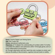 24pcs Children's Paper Cardboard Number Matching Lock Educational Toy, Preschool & Elementary School Cognitive Development Puzzle - Multicolor - View 3