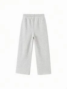 Girls' Straight-Leg Pants, Loose Fit Casual Spring 2026 - Light Gray - View 5