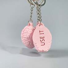 1pc 3D Printed Pink Funny Brain Keychain, Cute Bag Charm, Versatile Accessory