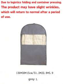 1pc Thick Quilted Garment Storage Bag, Hanging Vacuum Compression Bag, Space Saving Wardrobe, With Viewing Window, Self-Sealing Zipper, Dust-Proof, Reusable, Suitable For Down Jackets, Coats, Dresses, Ideal For Home, Dorm Closet Organization, Great Gift For Female Students, Best Selling Product, Storage Box