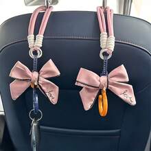 2个蝴蝶结汽车座椅挂钩，车内装饰收纳挂钩 - 多色 - 查看 1