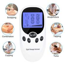 TENS + EMS Dual Channel Muscle Relief Therapy Pulse Massager With 8 Electrodes For Shoulder Pain, Shoulder And Back Pain, Knee Muscle Pain, Injury Recovery, With Portable Design, It Is The Best Gift For Friends And Relatives! - White - View 7