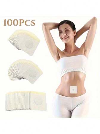 100 parches abdominales sin olor de ajenjo - Acupresión herbaria para grasa abdominal y parte baja de la espalda, parches adhesivos respirables y calefactores