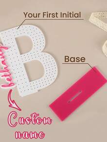 1pc Customized Personalized Earring Holder - Personalized Name Makes It An Ideal Gift For Kids. Also Can Be Used As Birthday Gift, Custom Earring Display Stand, Acrylic Jewelry Storage Box, Gift For Girls, Mother's Gift Or Valentine's Day Gift. - Black - View 5