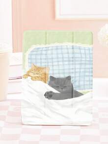 Sleeping Cat Tablet Case, Compatible With IPad 9.7/10.2/10.5/10.9/12.9/Pro 11, 10th Generation, Compatible With Samsung Galaxy Tab S6 Lite 10.4-Inch, Compatible With Kindle Paperwhite 12th Gen 2024, Kindle (11th Generation) 2022 Version, Kobo Clara Color, Soft Fall Protection, Smart Stand/Automatic Wake-Up/Sleep - Multicolor - View 3