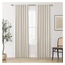 Blackout Curtains 84 Inch Length - 2 Panels Natural Linen Thermal Insulated Drapes For Bedroom, Living Room -Beige Boho Farmhouse - 如圖626 - 查看 1