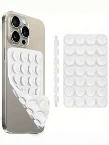 1pc Silicone Phone Sticky Grip Handle, Suction Phone Case Stand, Hands-Free Sticky Phone Handle For Selfie And Video, Mobile Finger Grip Stand Compatible With IPhone, Android Phone, Gift For Birthday, Family, Friends Gifts Birthday Bathroom Phone Holder Phone Stand Phone Accessories Sticky Stand - Multicolor - View 5