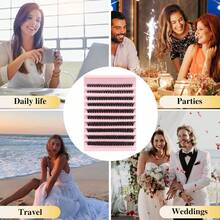 200 piezas Rizado D-DD, Kit de extensión de pestañas premium - 40D - Hazlo tú mismo en casa, Volumen ruso, Racimo, Esponjoso, Estilo mixto - 10-16mm - Adecuado para principiantes y reutilizable, Uso diario, Efectos especiales de vacaciones, Regalo de vacaciones - DD - Ver 11