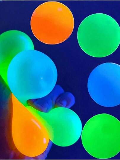 1pc Glow Ceiling Ball, Glow Ball, Sticky Wall Ball, Bulk Sticky Glow Ball, Sensory Ball, Dream Ball (Random Color), DIY Handmade - Ideal For Party Gifts, Birthday Gifts, And Also Great For Halloween And Christmas Gifts.