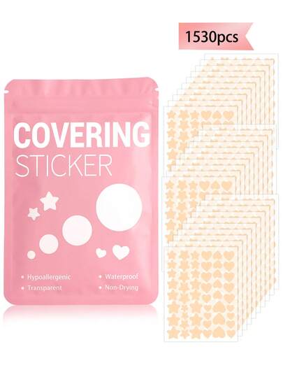 1530pcs Pink, Black, White, Blue, Purple, Green Star Pattern E-Star Face Stickers, Essential For Photography, Face Painting, Suitable For Parties, Gatherings And Fun Activities. 240/40pcs Set, Affordable Price, Can Be Used As Christmas Gifts, Makeup Tools, Etc.